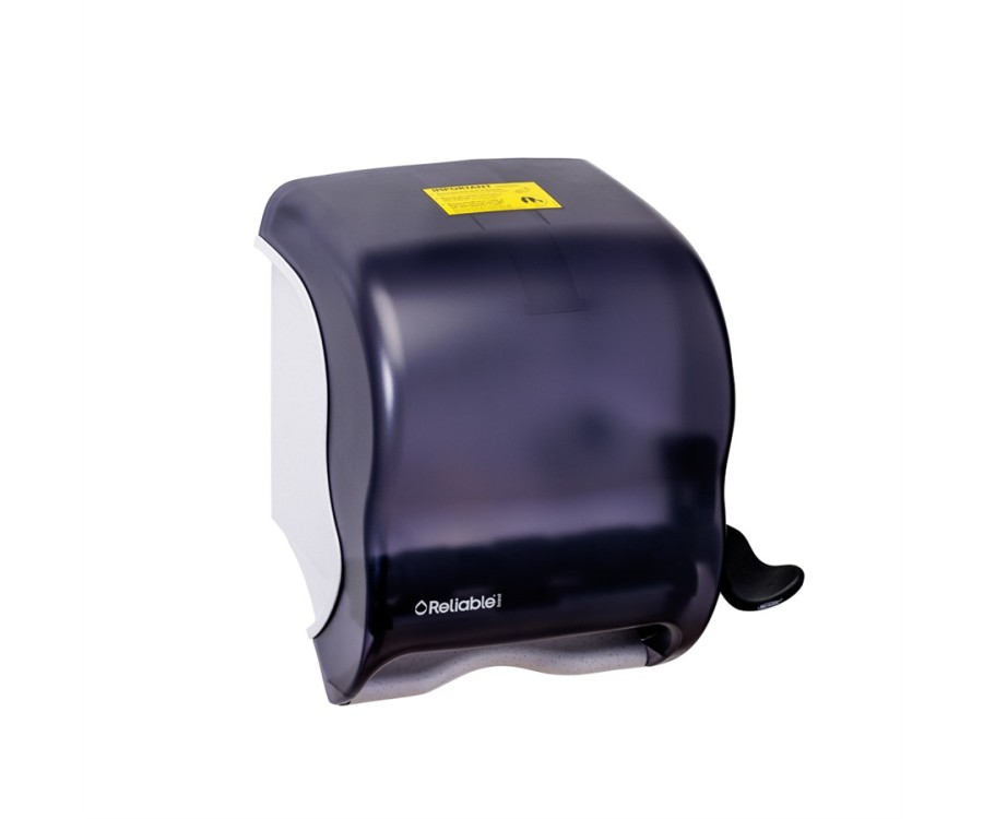 Reliable Brand® Black Translucent Towel Roll Dispenser (12.75 in. x 12.5 in. x 8.5 in., 1 Dispenser/CS)